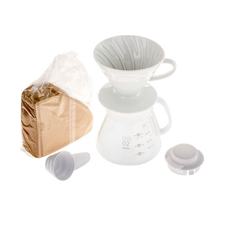 Hario zestaw V60 Dripper & Pot White - drip + serwer + filtry Hario zestaw V60 Dripper & Pot White - drip + serwer + filtry