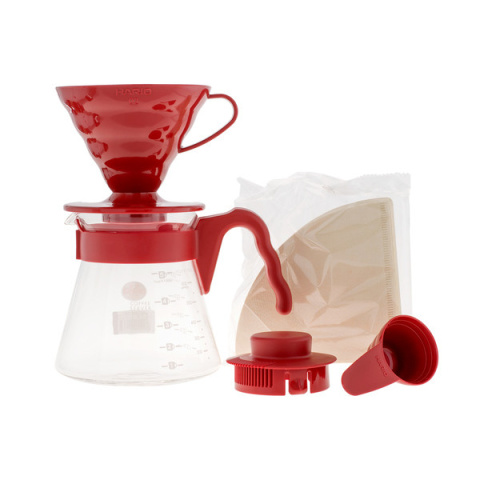 Hario zestaw V60 Pour Over Kit Red - drip + serwer + filtry Hario zestaw V60 Pour Over Kit Red - drip + serwer + filtry